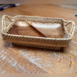 Natural Brown Woven Bath Tray